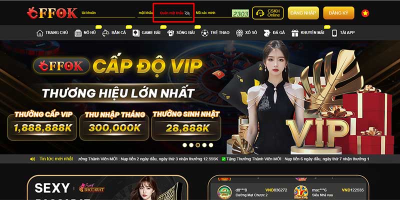 Cách khắc phục lỗi quên thông tin đăng nhập tài khoản FFOK